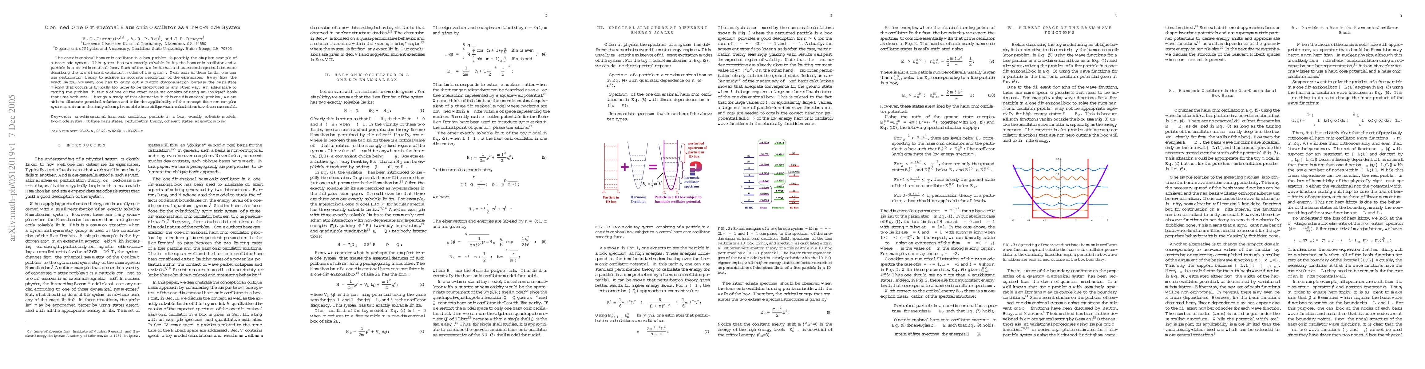 Thumbnail for Confined One Dimensional Harmonic Oscillator as a Two-Mode System