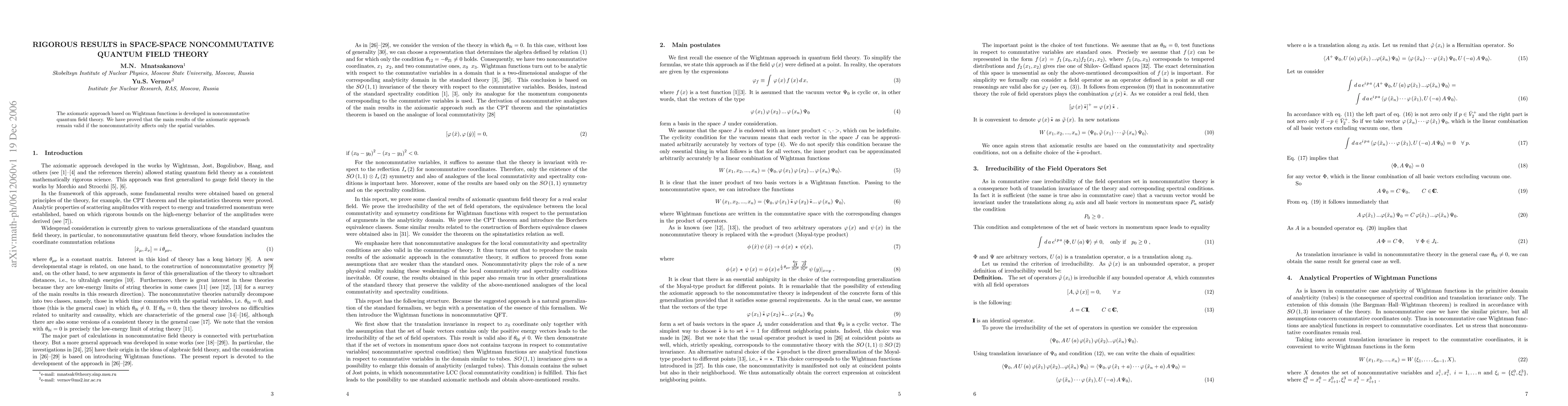 Thumbnail for Rigorous results in space-space noncommutative quantum field theory