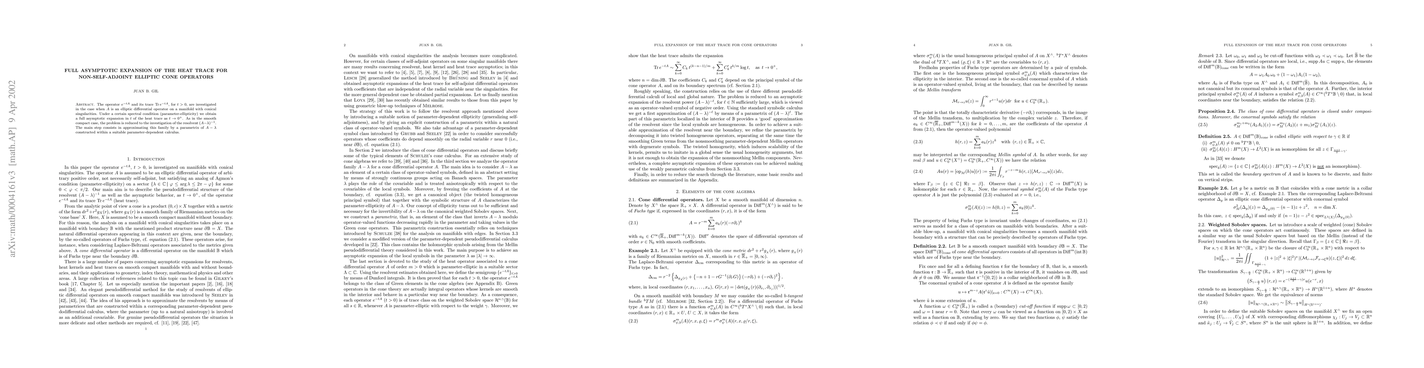 Thumbnail for Full asymptotic expansion of the heat trace for non-self-adjoint
  elliptic cone operators