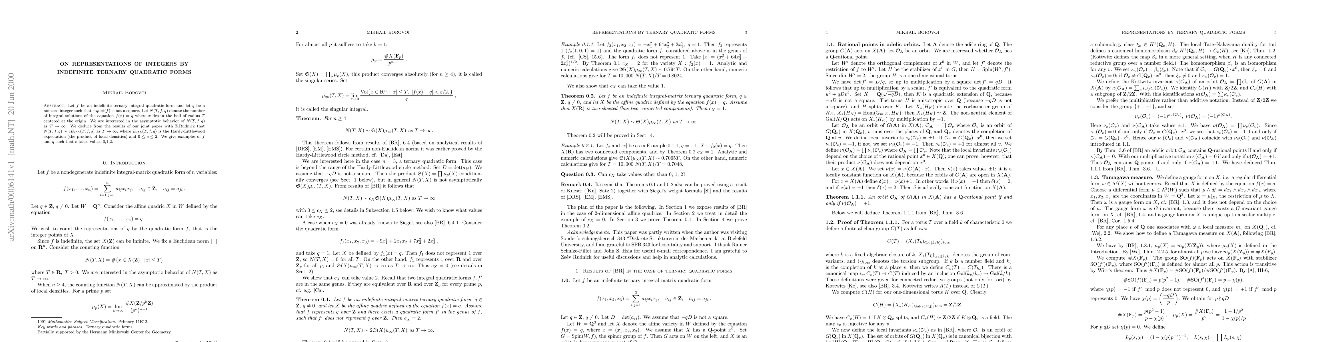 Thumbnail for On representations of integers by indefinite ternary quadratic forms