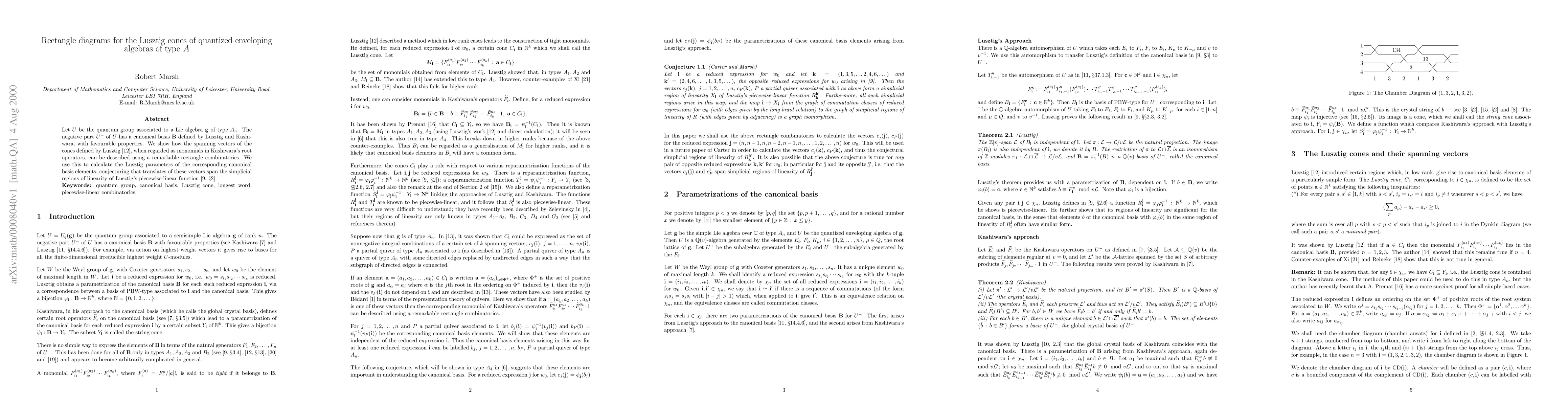 Thumbnail for Rectangle diagrams for the Lusztig cones of quantized enveloping
  algebras of type A