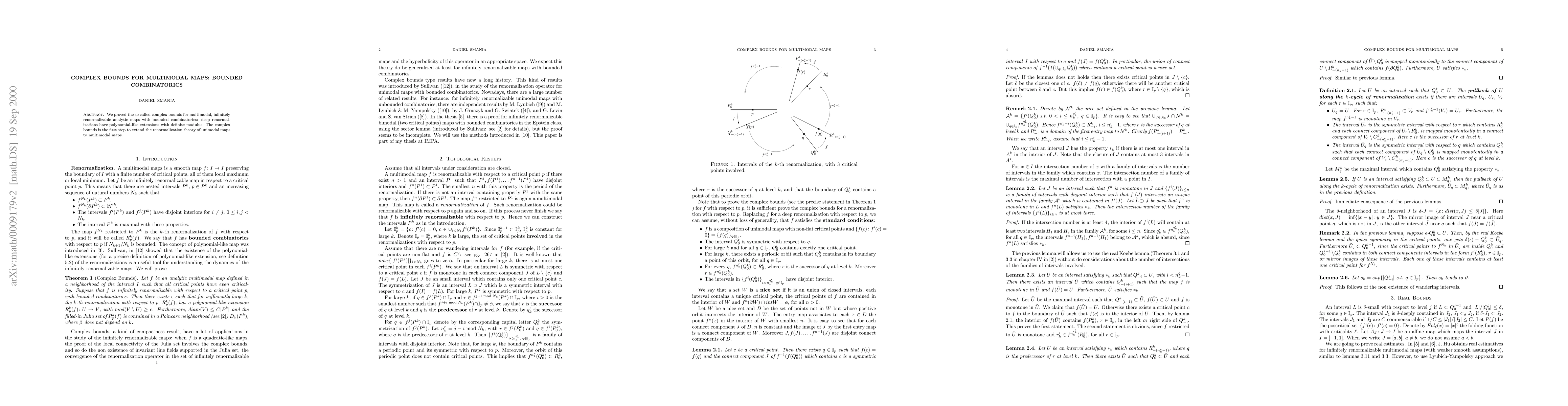 Thumbnail for Complex bounds for multimodal maps: bounded combinatorics