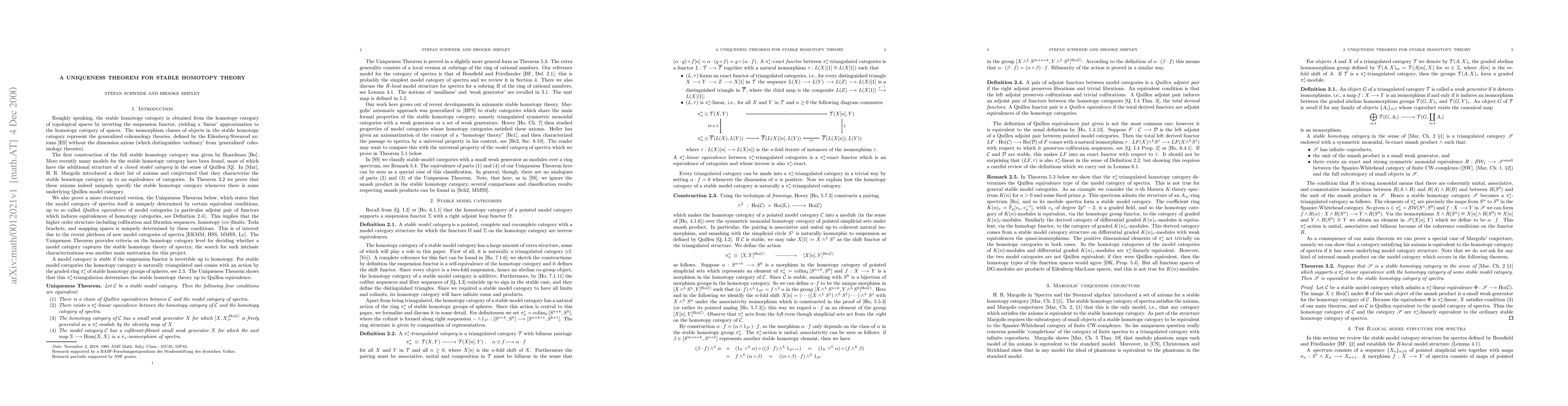 Thumbnail for A uniqueness theorem for stable homotopy theory