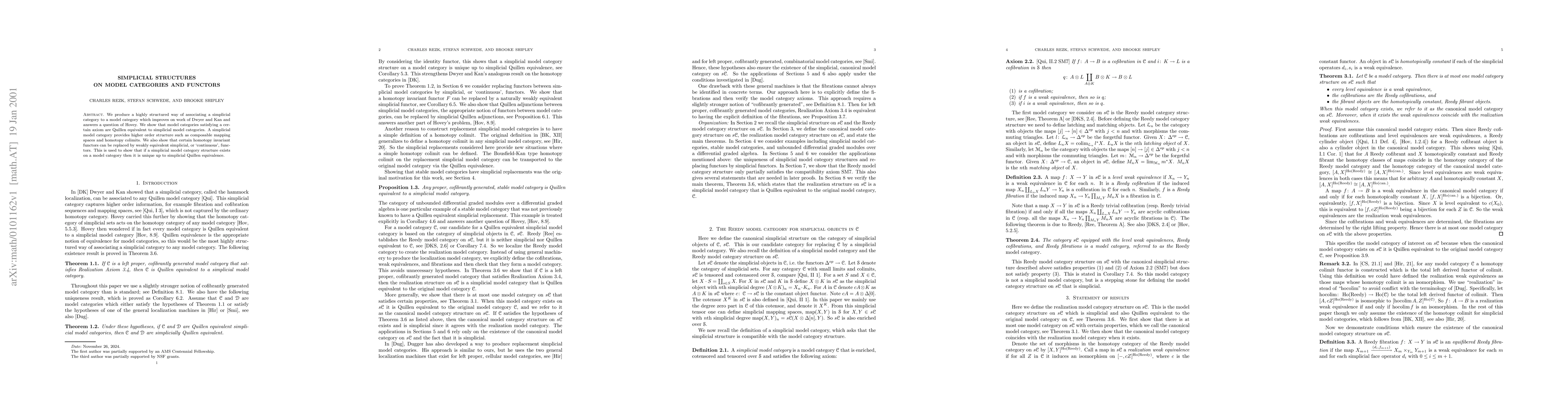 Thumbnail for Simplicial structures on model categories and functors