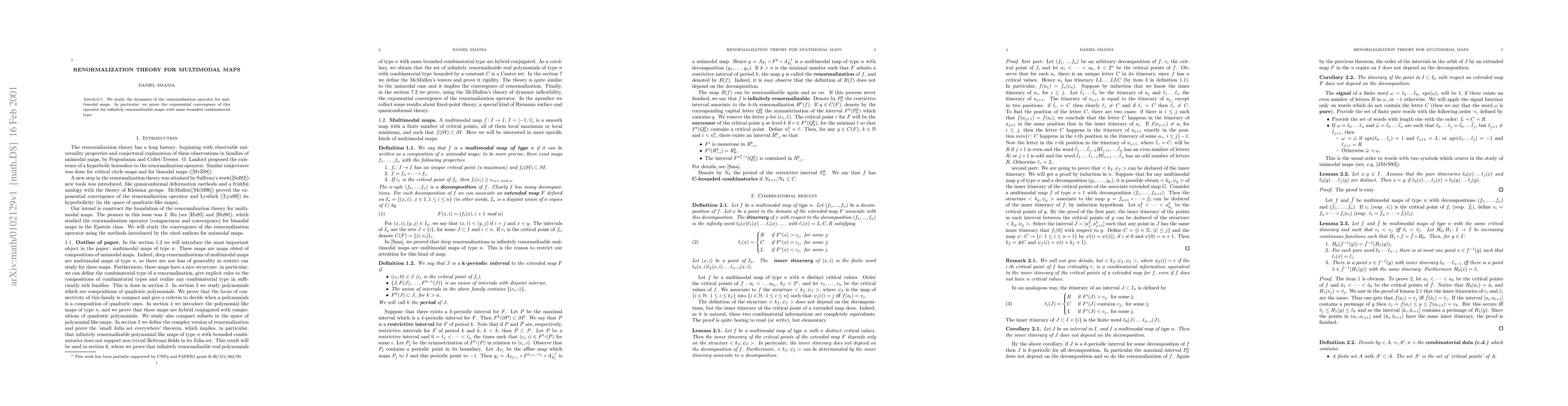 Thumbnail for Renormalization theory for multimodal maps
