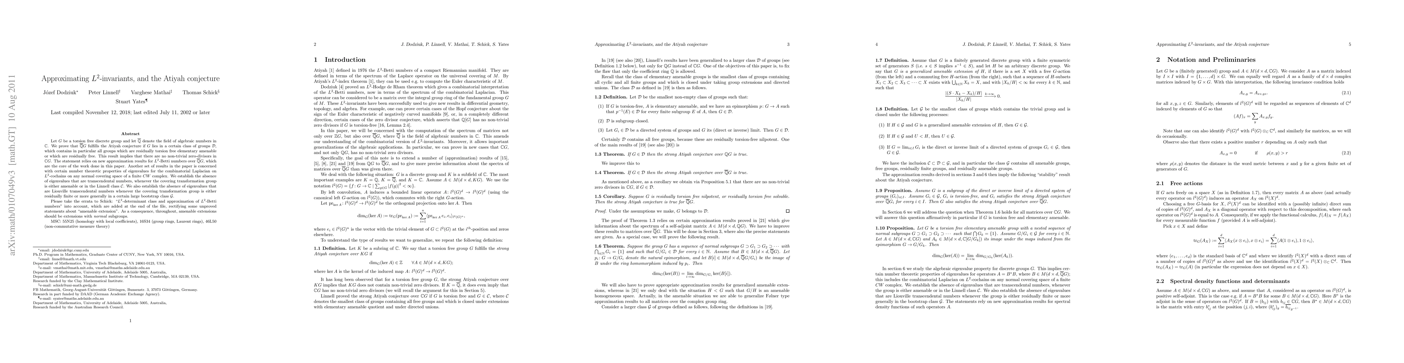 Thumbnail for Approximating L2-invariants, and the Atiyah conjecture