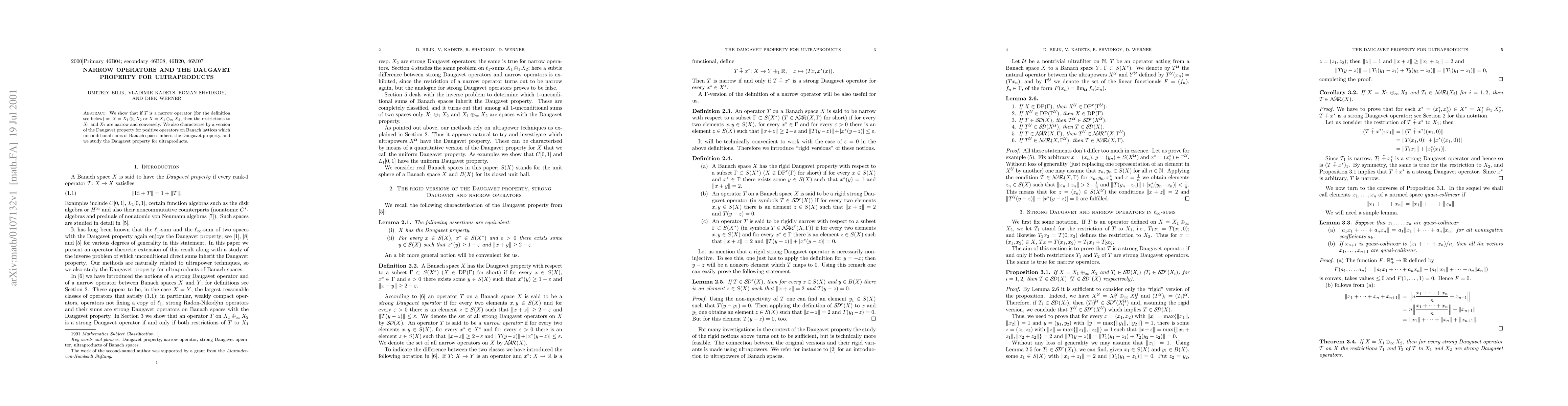 Thumbnail for Narrow operators and the Daugavet property for ultraproducts