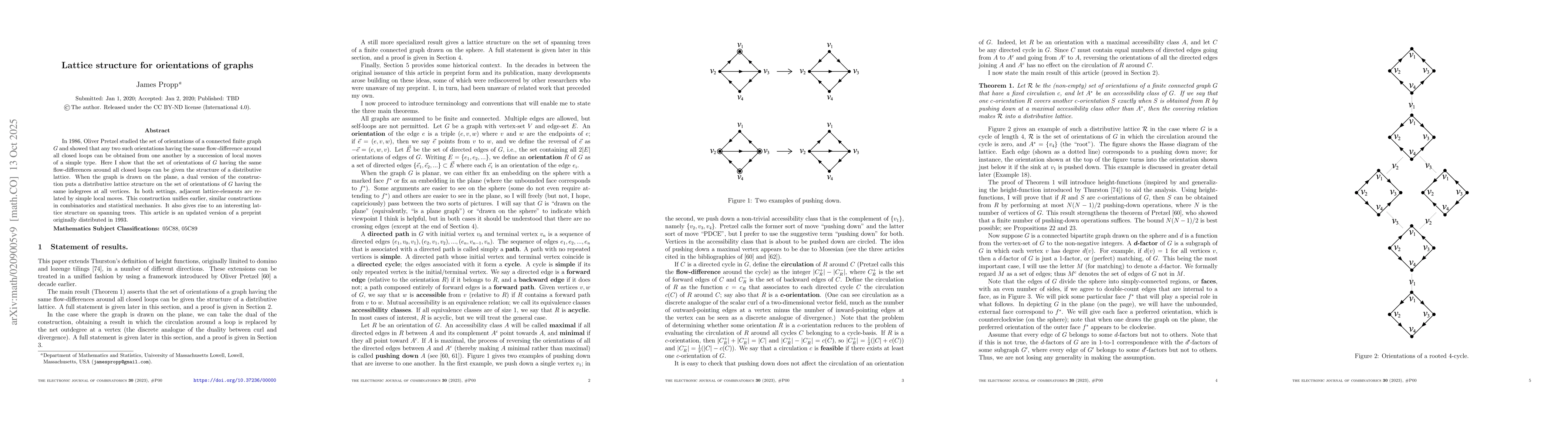 Thumbnail for Lattice structure for orientations of graphs