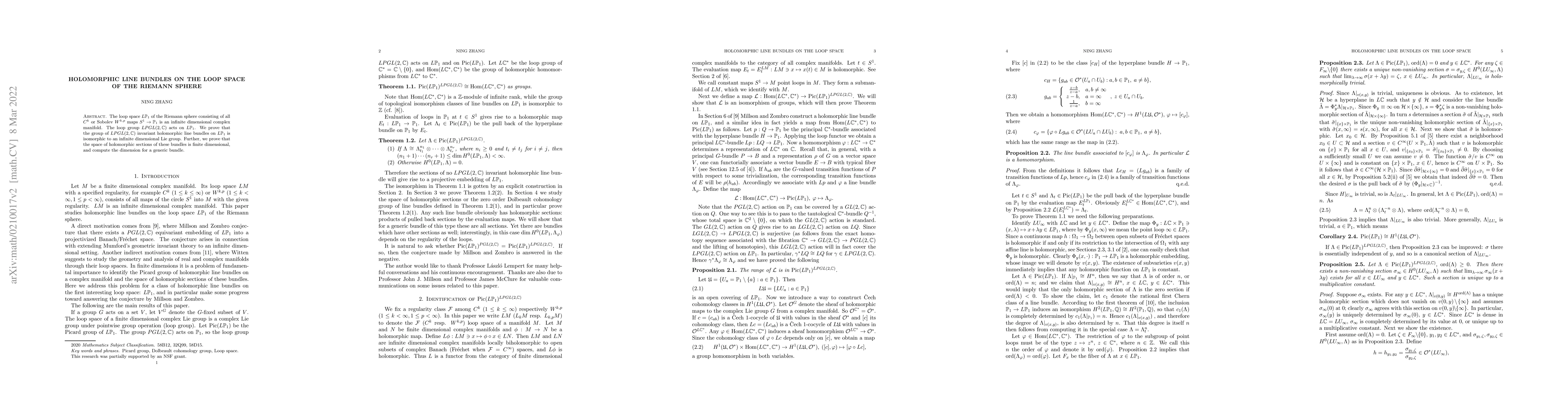 Thumbnail for Holomorphic line bundles on the loop space of the Riemann sphere