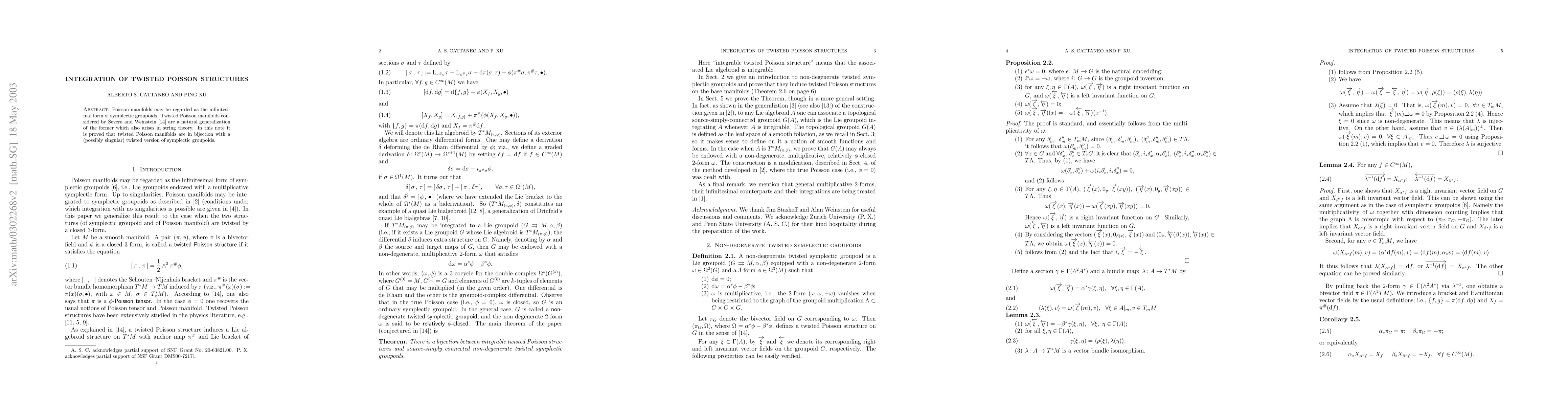 Thumbnail for Integration of twisted Poisson structures