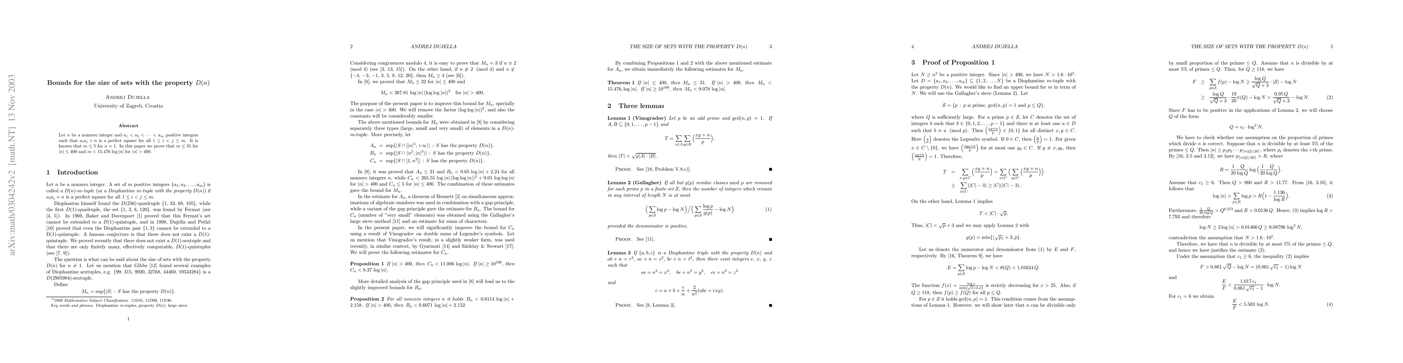 Thumbnail for Bounds for the size of sets with the property D(n)
