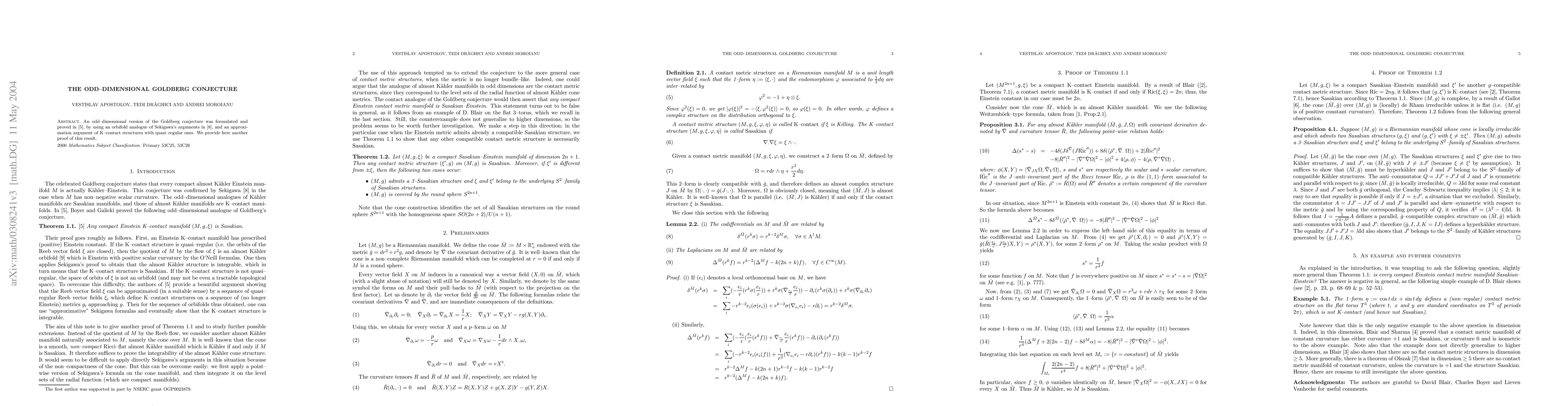 Thumbnail for The odd-dimensional Goldberg Conjecture