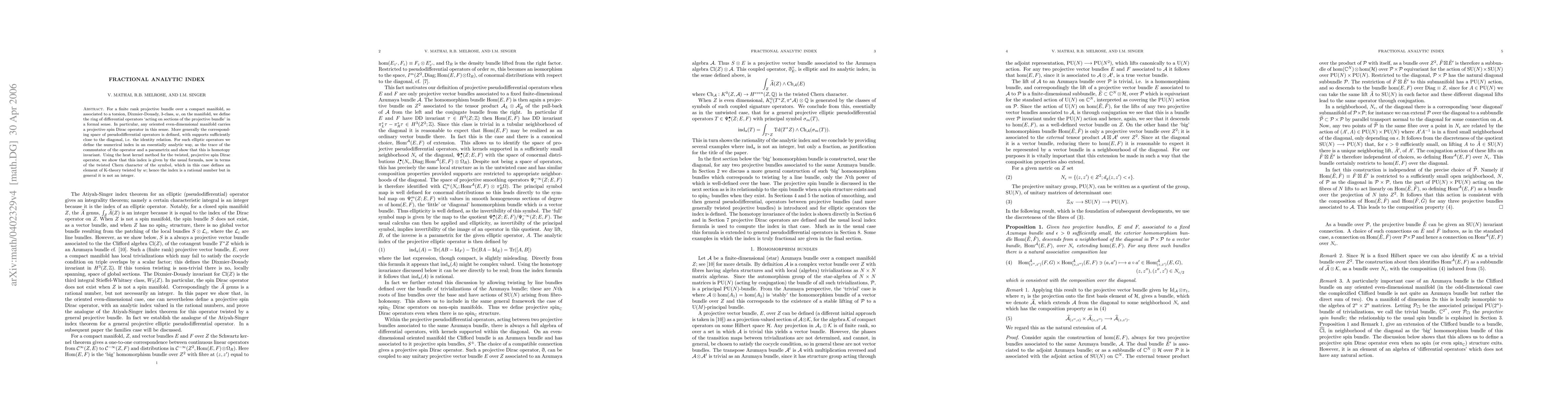 Thumbnail for Fractional analytic index