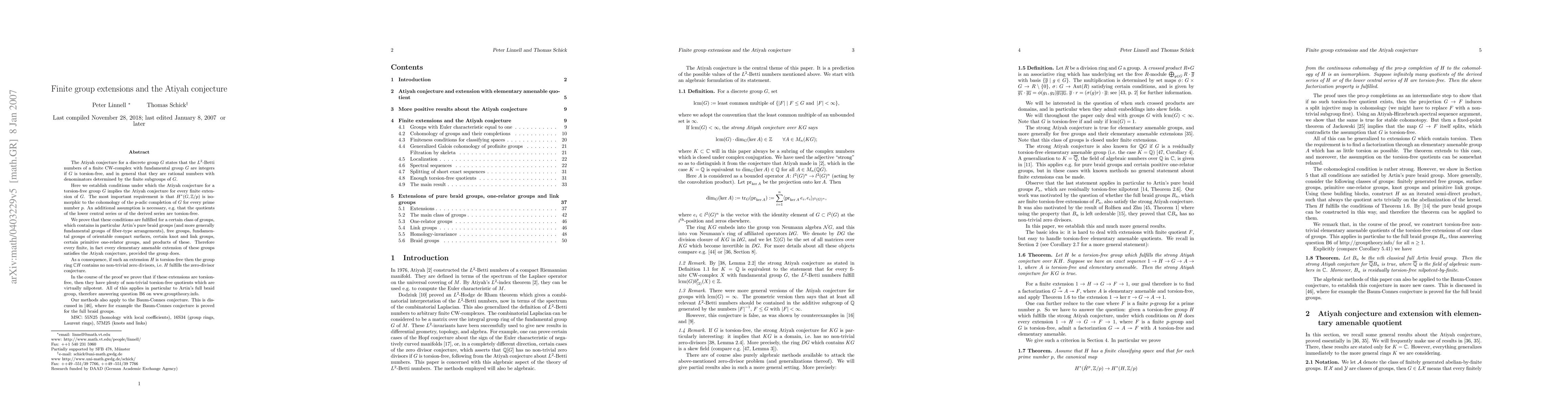 Thumbnail for Finite group extensions and the Atiyah conjecture