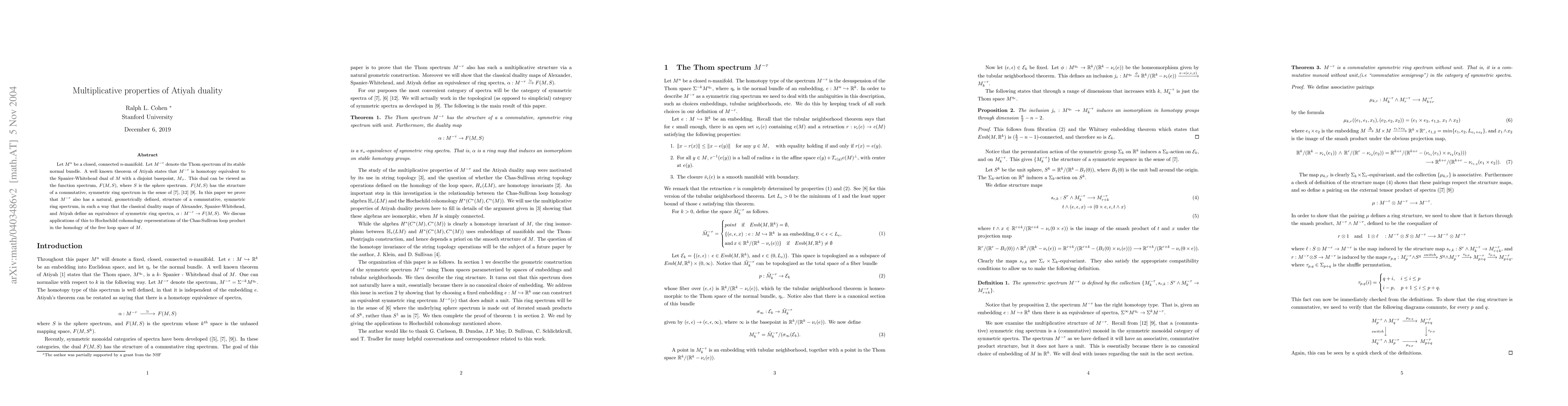 Thumbnail for Multiplicative properties of Atiyah duality