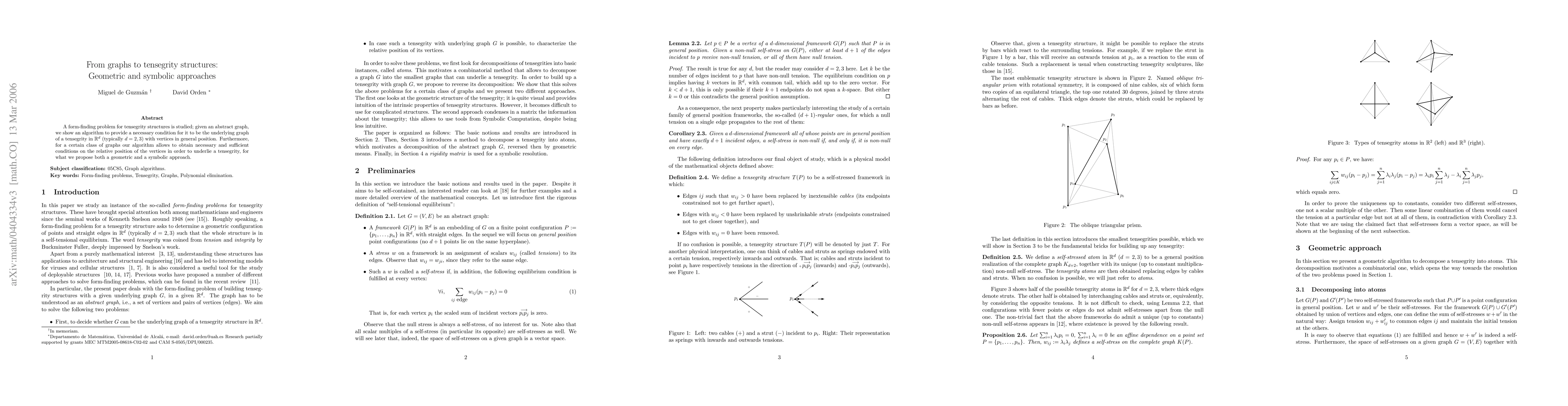 Thumbnail for From graphs to tensegrity structures: Geometric and symbolic approaches