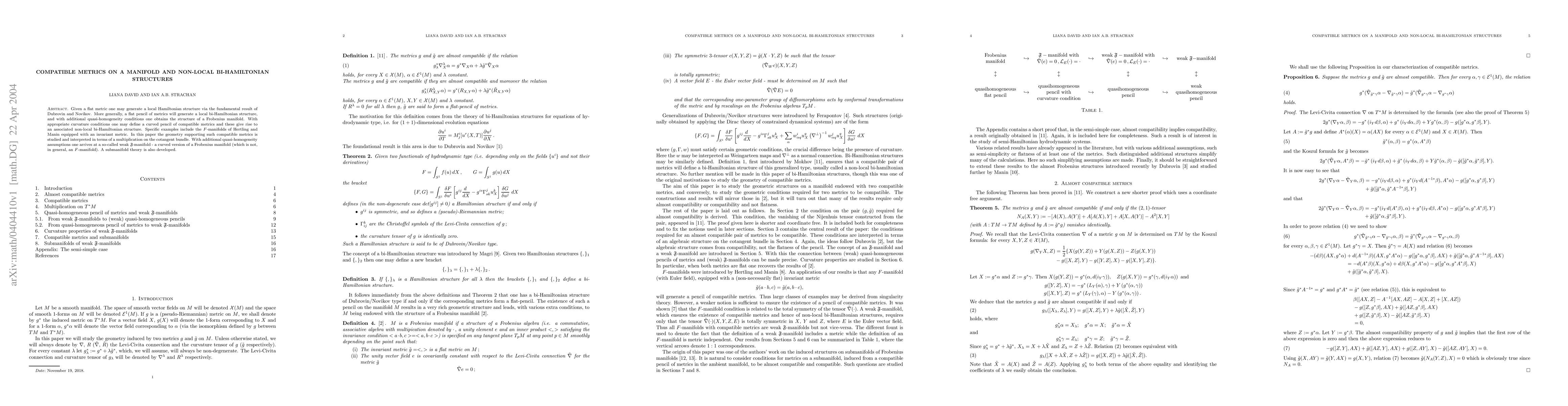 Thumbnail for Compatible metrics on a manifold and non-local bi-Hamiltonian structures