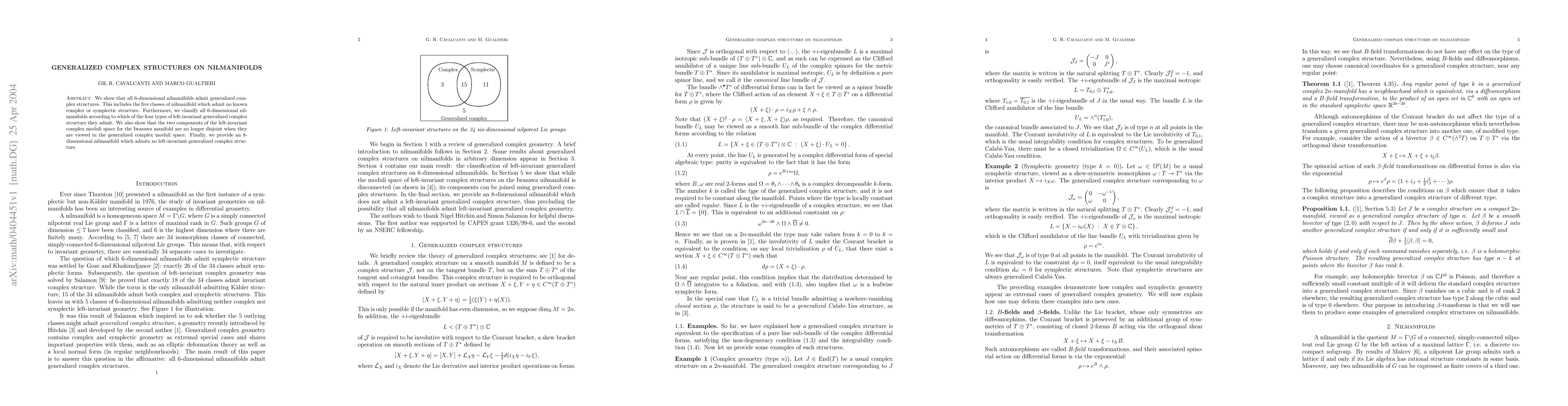 Thumbnail for Generalized complex structures on nilmanifolds