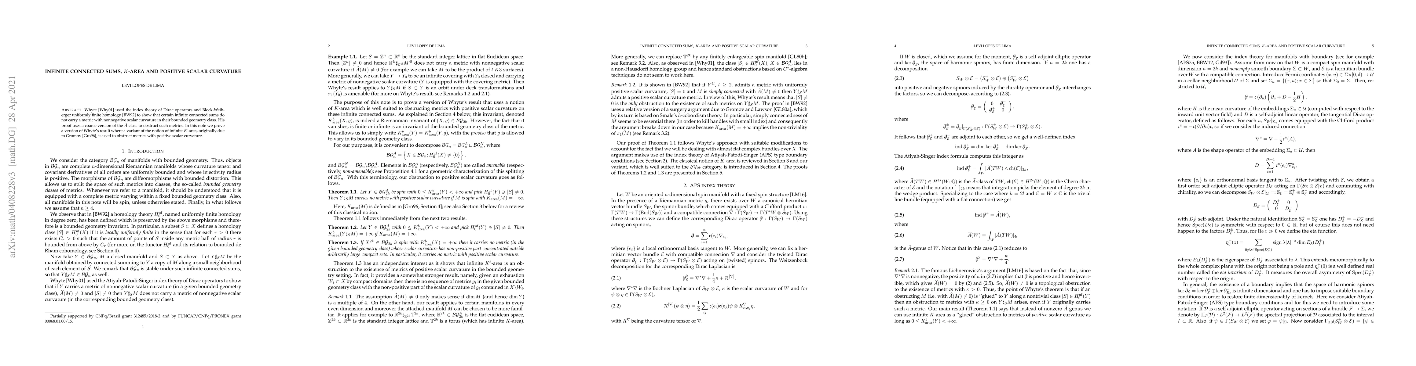 Thumbnail for Infinite connected sums, K-area and positive scalar curvature