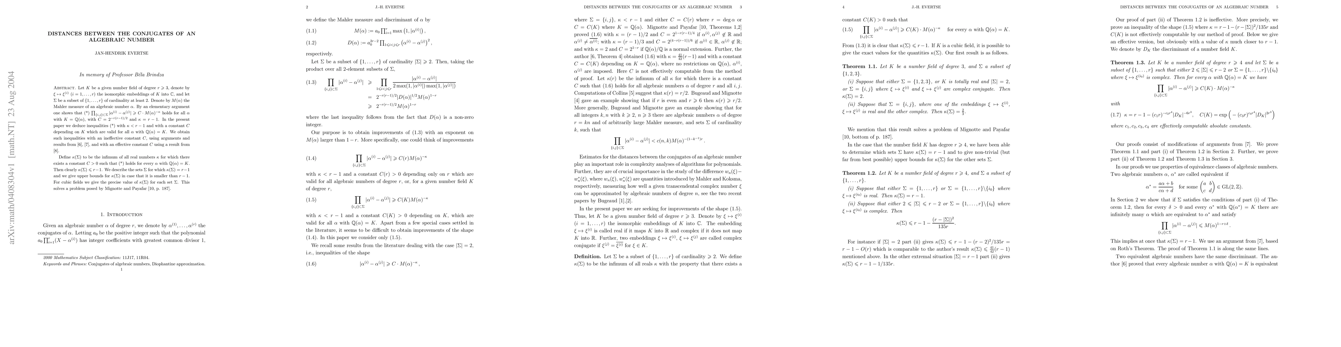 Thumbnail for Distances between the conjugates of an algebraic number