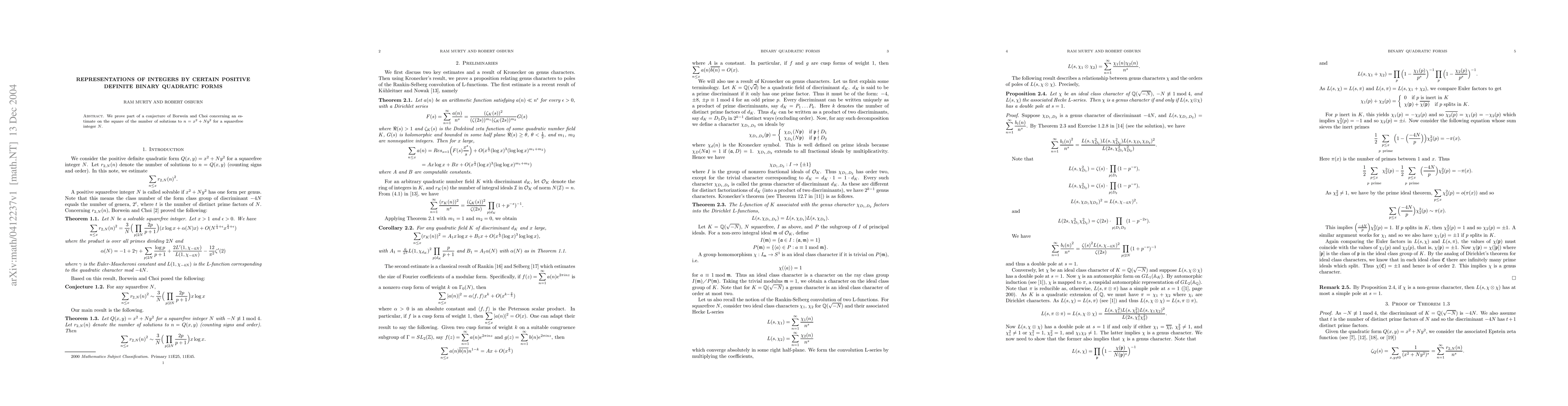 Thumbnail for Representations of integers by certain positive definite binary
  quadratic forms