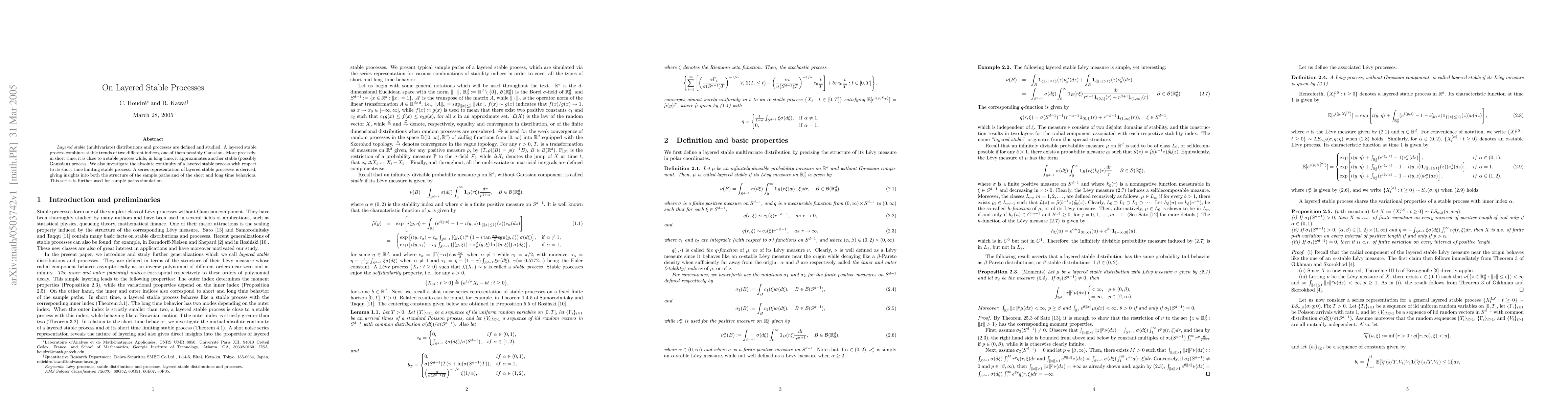 Thumbnail for On Layered Stable Processes