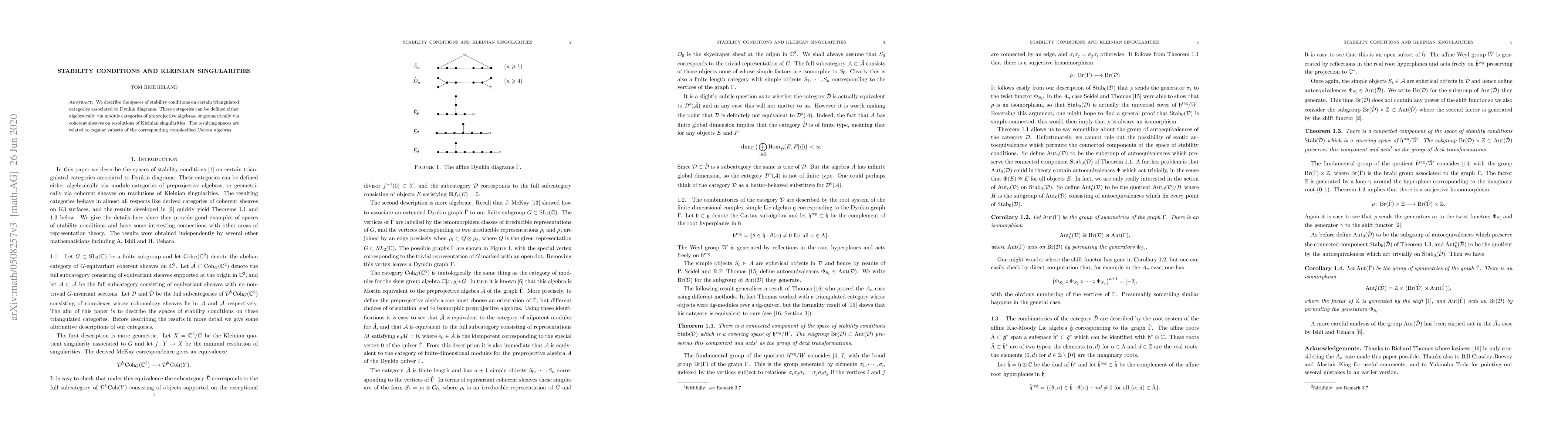 Thumbnail for Stability conditions and Kleinian singularities