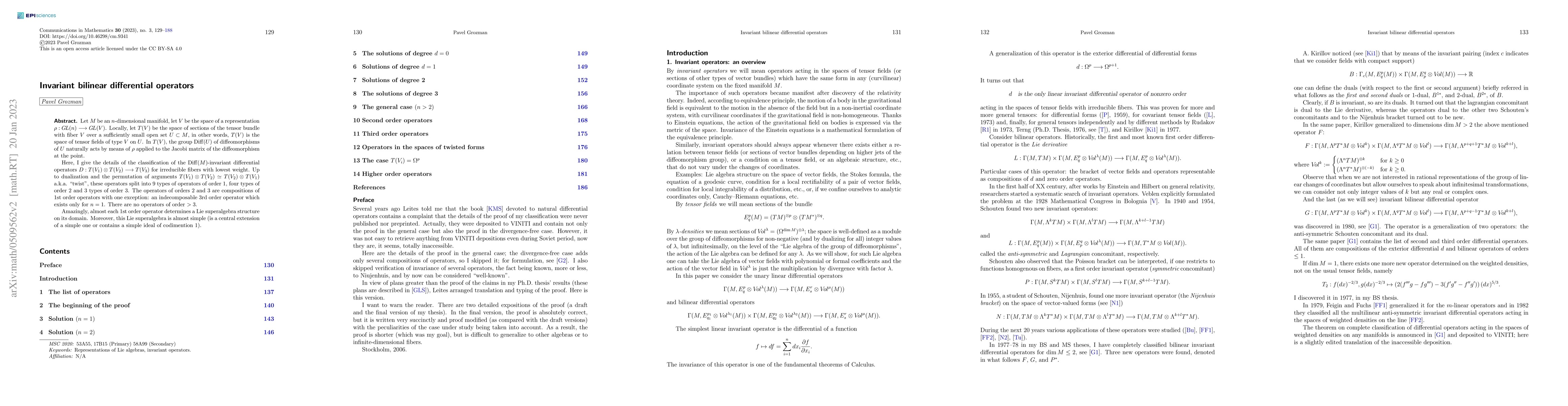 Thumbnail for Invariant bilinear differential operators