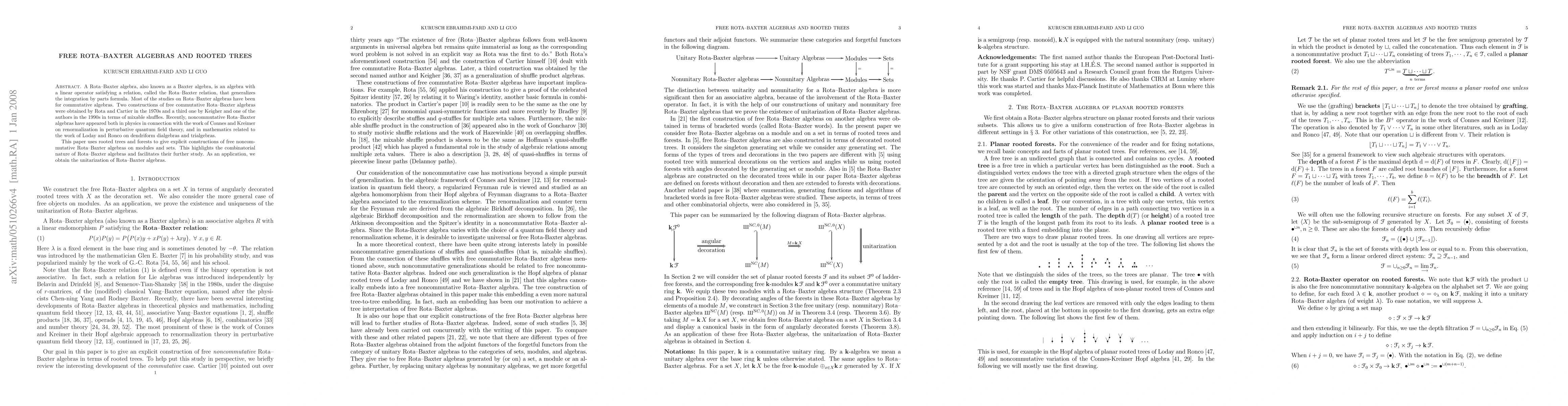 Thumbnail for Free Rota-Baxter algebras and rooted trees