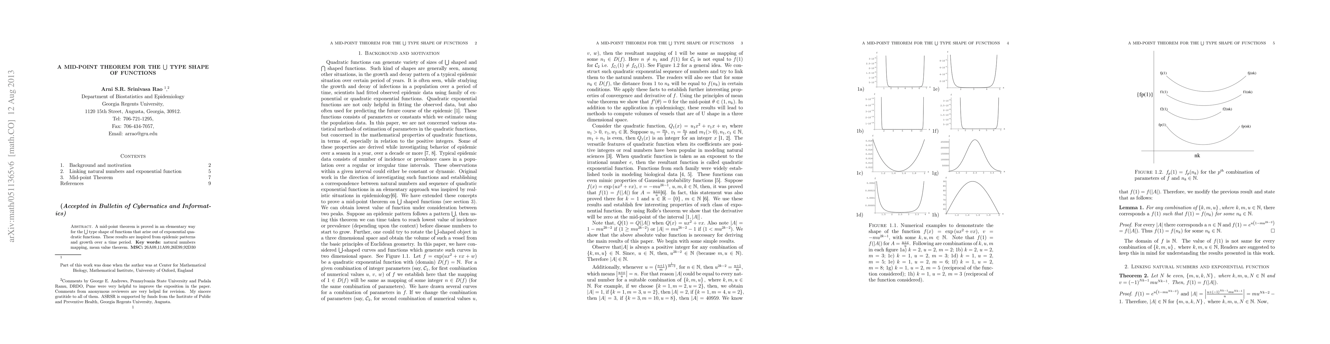 Thumbnail for A Mid-point Theorem for the U type shape of functions