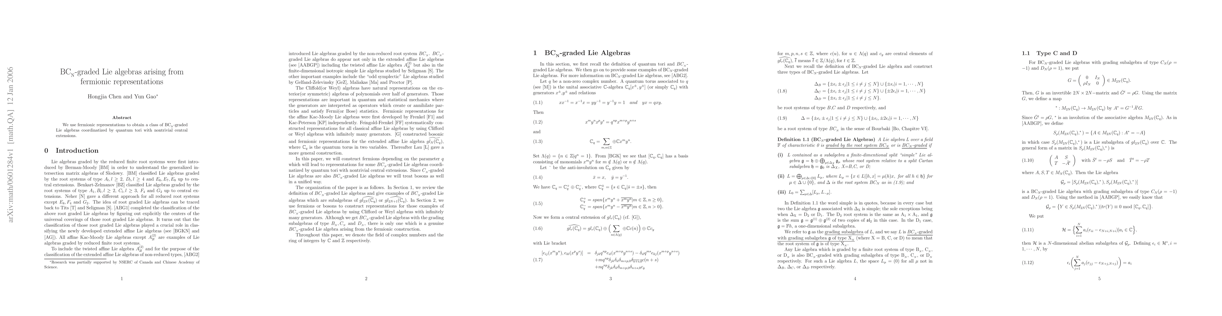 Thumbnail for BC_N-graded Lie algebras arising from fermionic representations