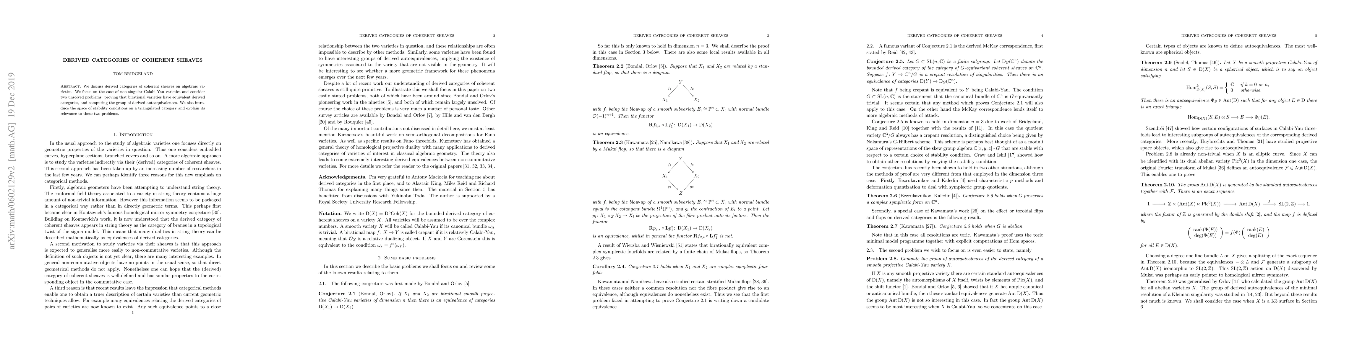Thumbnail for Derived categories of coherent sheaves