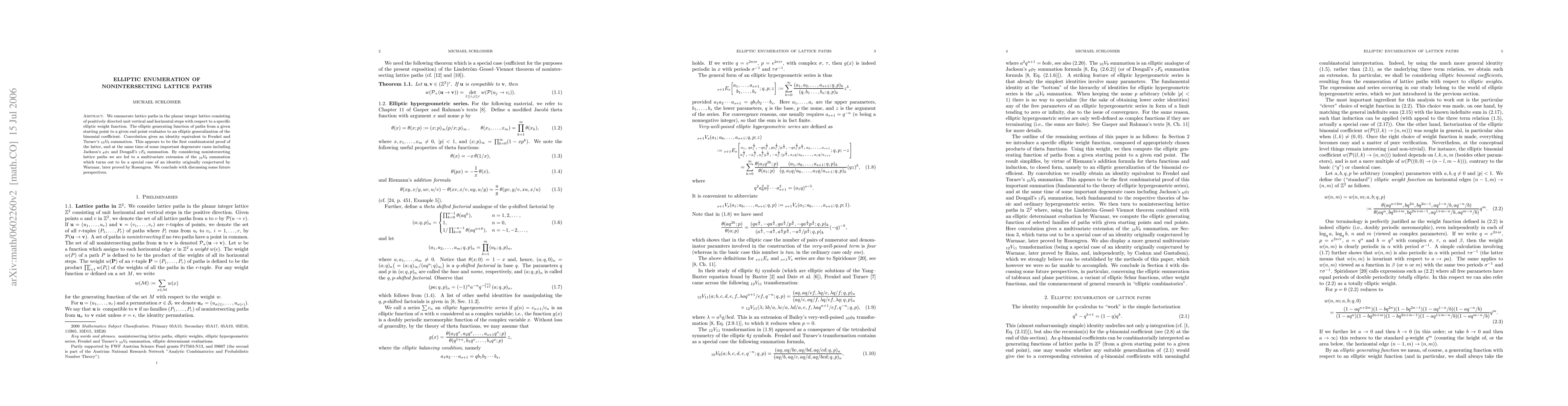 Thumbnail for Elliptic enumeration of nonintersecting lattice paths
