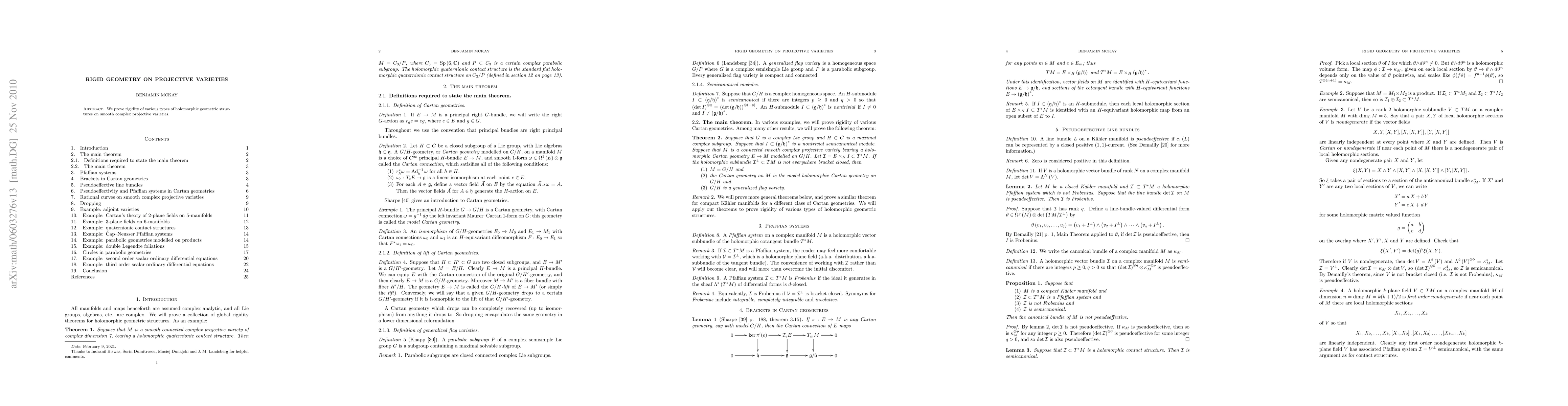 Thumbnail for Rigid geometry on projective varieties