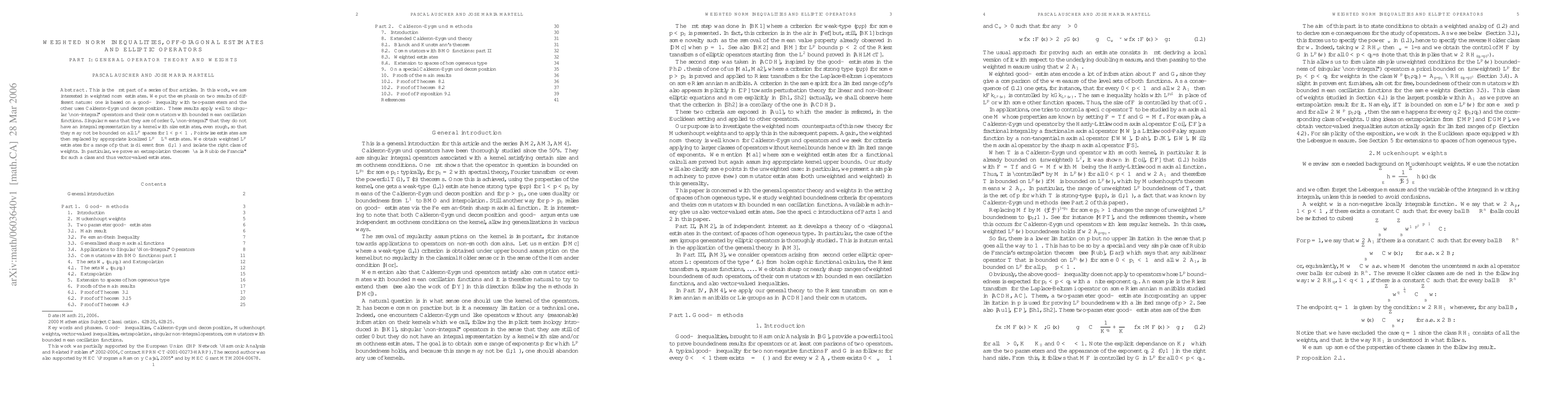 Thumbnail for Weighted norm inequalities, off-diagonal estimates and elliptic
  operators. Part I: General operator theory and weights