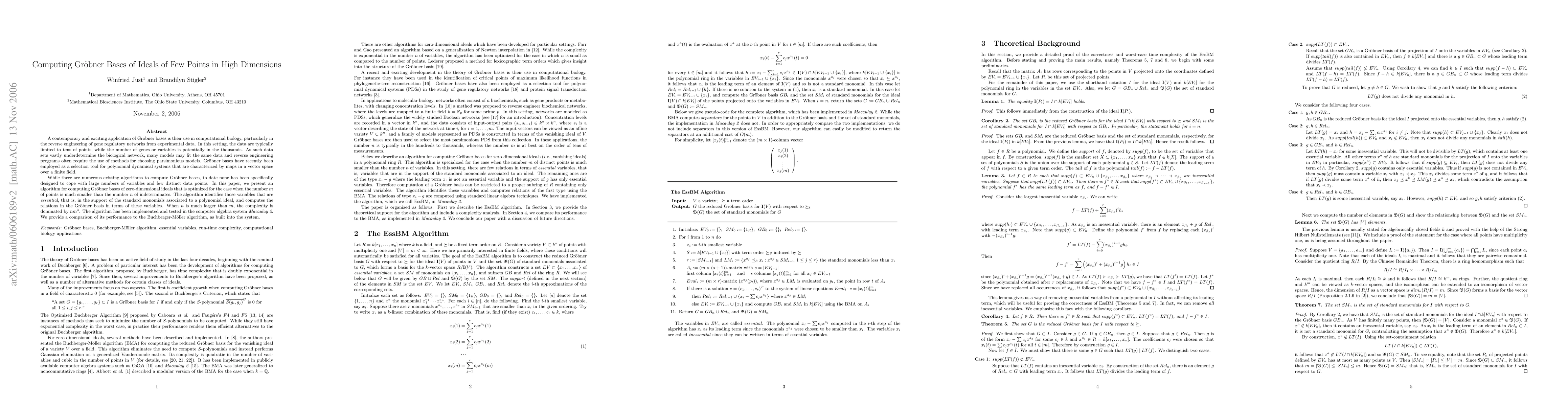 Thumbnail for Computing Groebner bases of ideals of few points in high dimensions