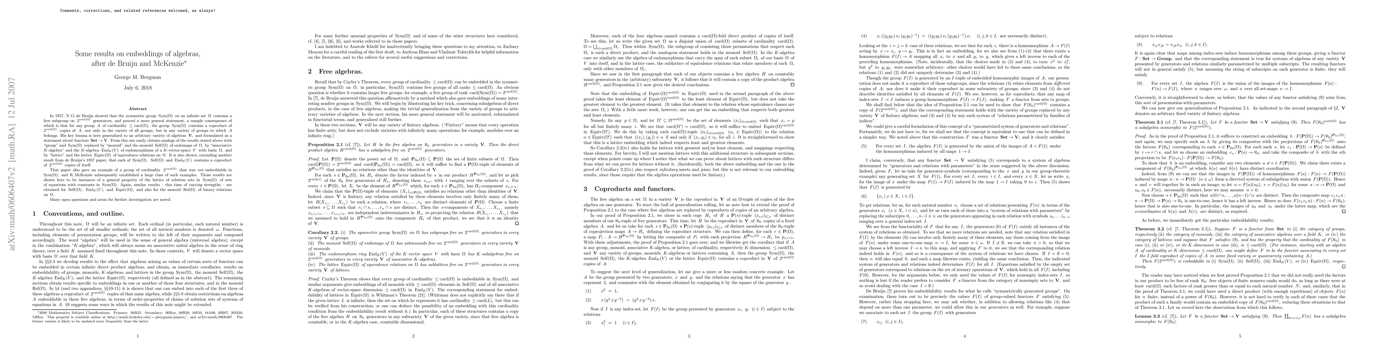 Thumbnail for Some results on embeddings of algebras, after de Bruijn and McKenzie