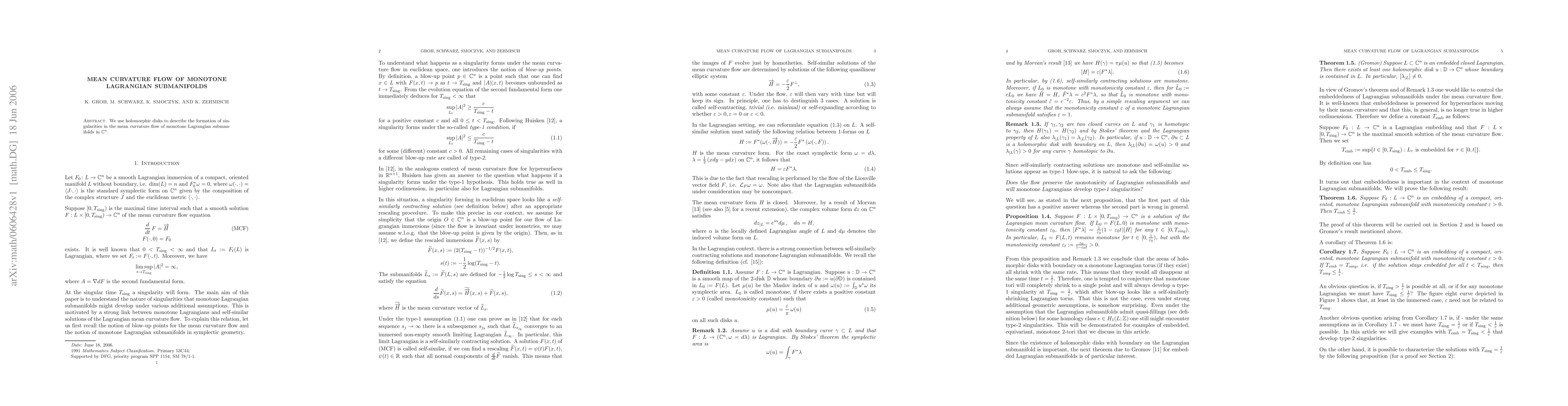 Thumbnail for Mean curvature flow of monotone Lagrangian submanifolds
