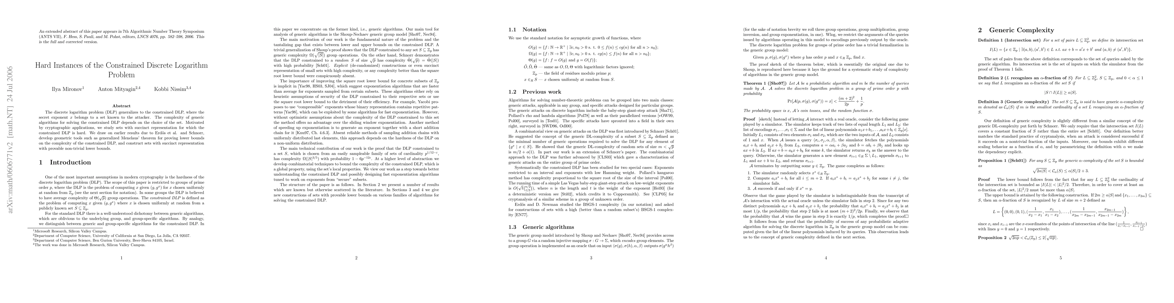 Thumbnail for Hard Instances of the Constrained Discrete Logarithm Problem