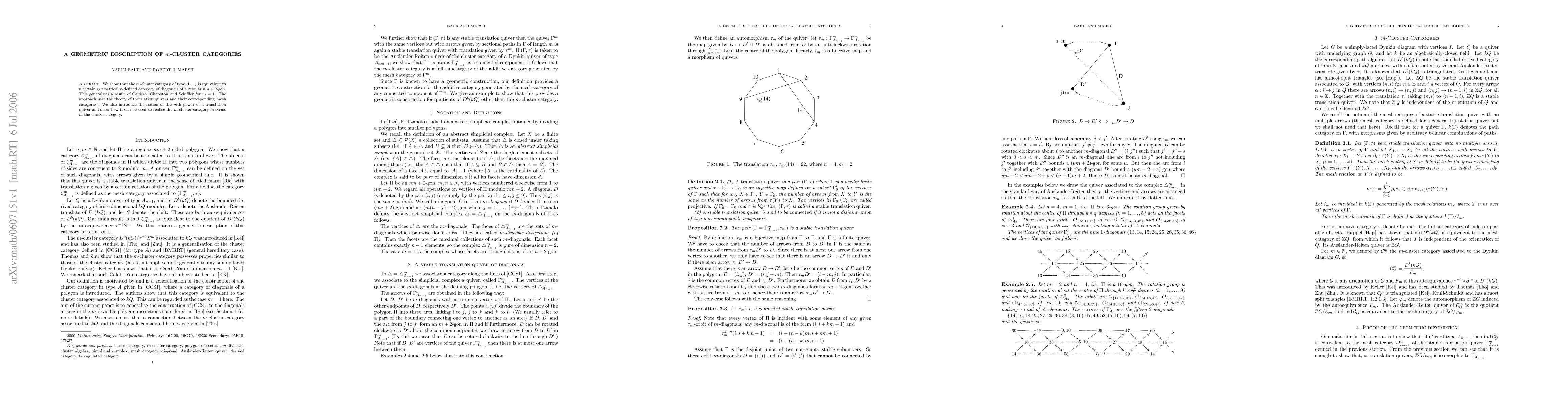 Thumbnail for A geometric description of $m$-cluster categories