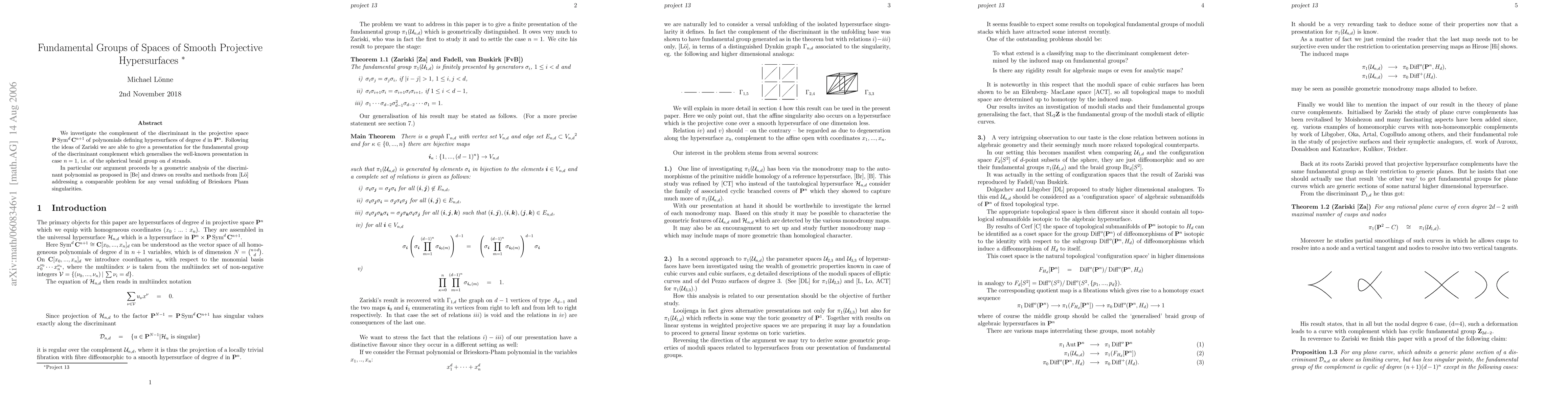 Thumbnail for Fundamental Groups of Spaces of Smooth Projective Hypersurfaces