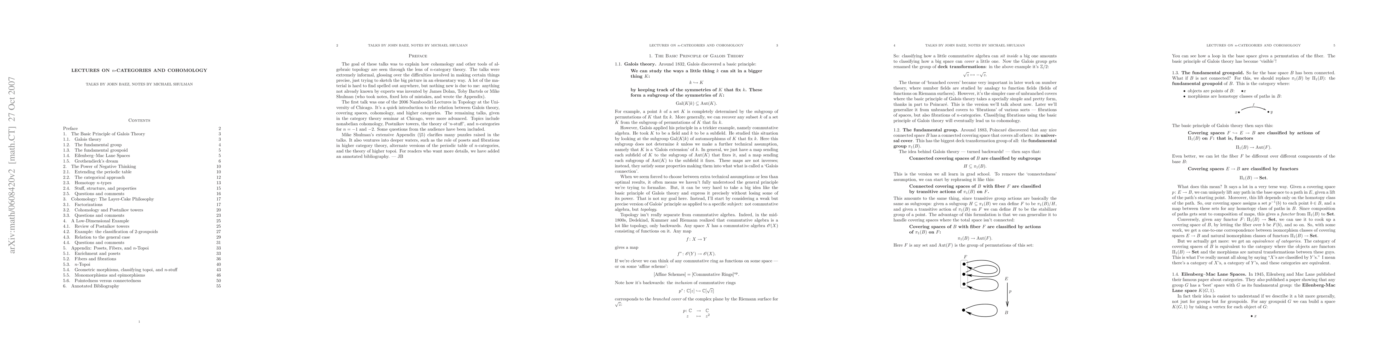 Thumbnail for Lectures on n-Categories and Cohomology