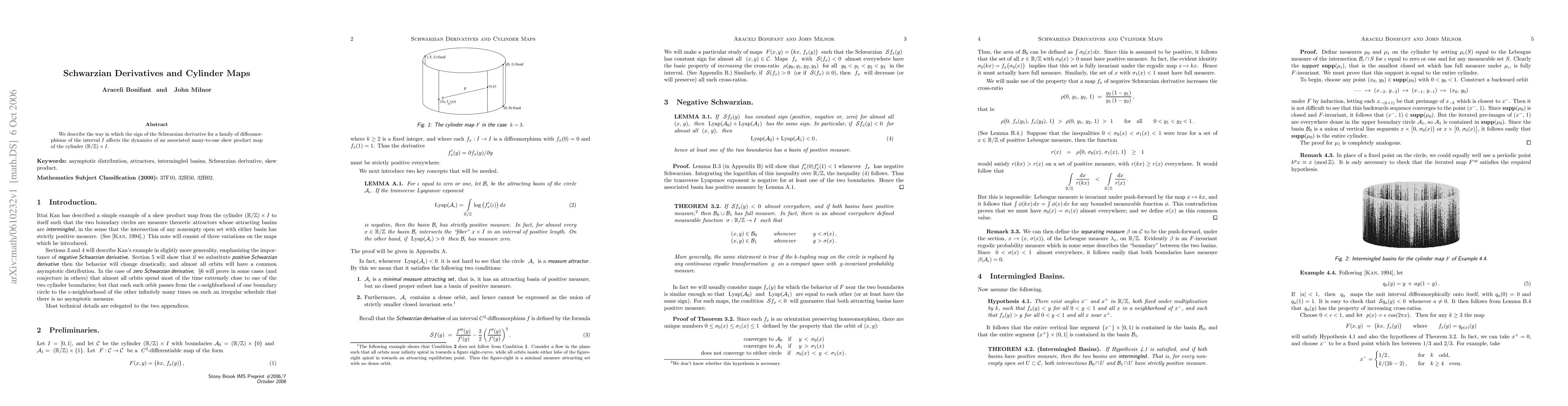 Thumbnail for Schwarzian Derivatives and Cylinder Maps