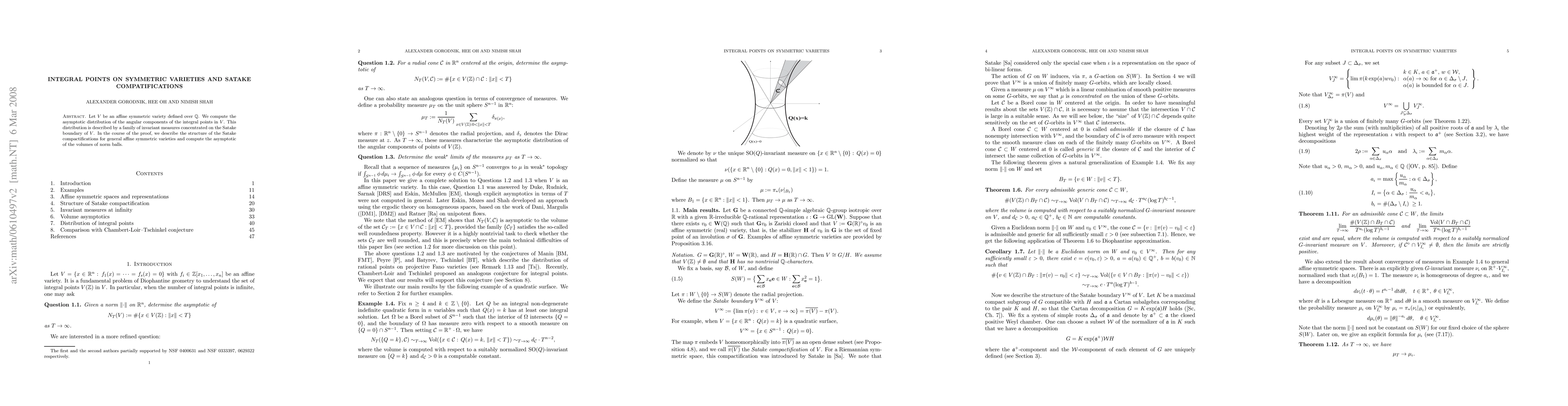 Thumbnail for Integral points on symmetric varieties and Satake compatifications