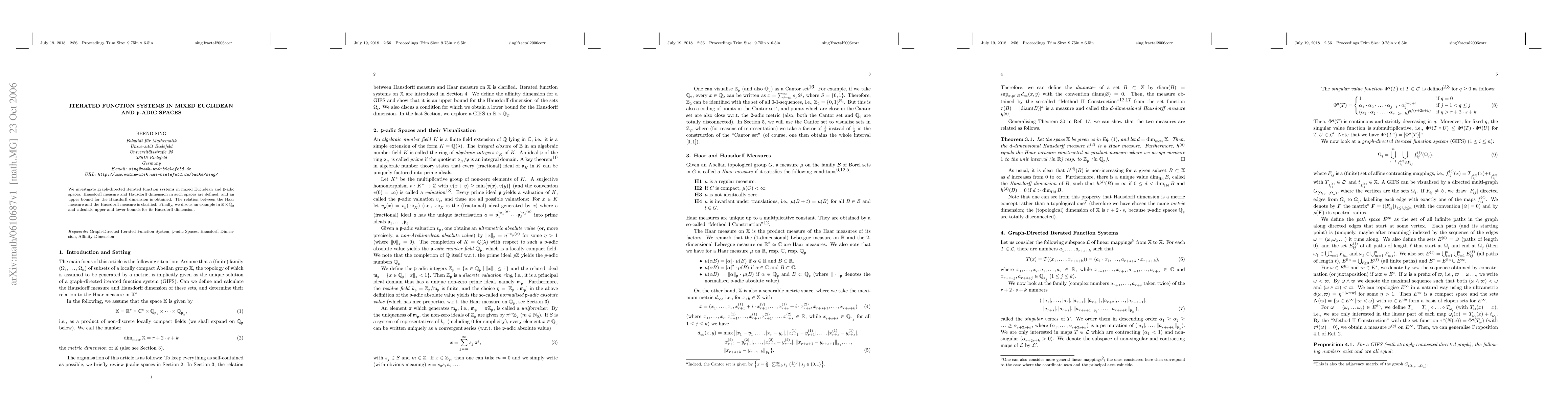 Thumbnail for Iterated Function Systems in Mixed Euclidean and p-adic Spaces