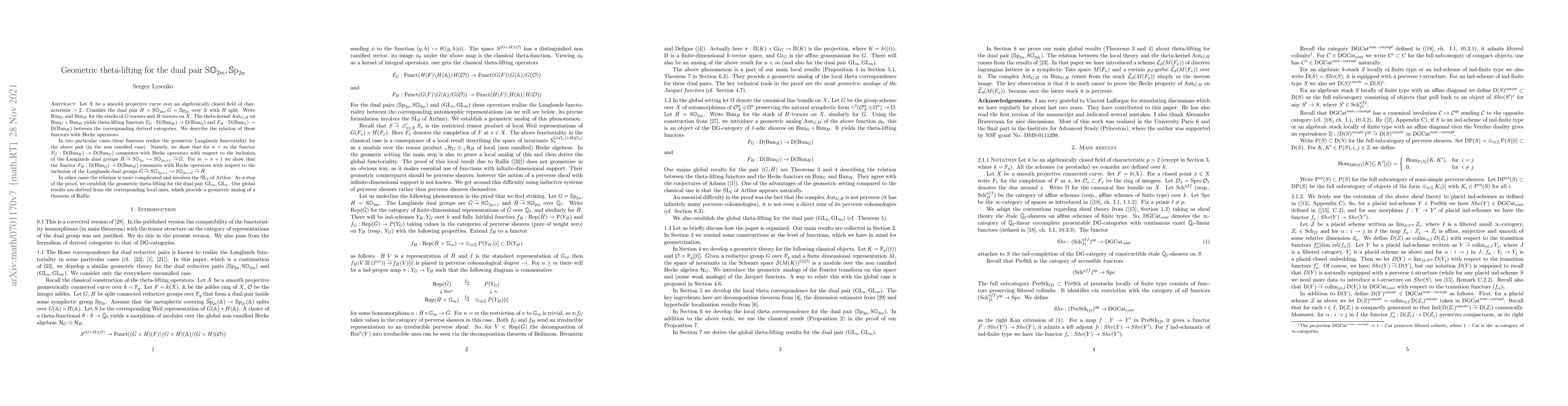 Thumbnail for Geometric theta-lifting for the dual pair SO_{2m}, Sp_{2n}