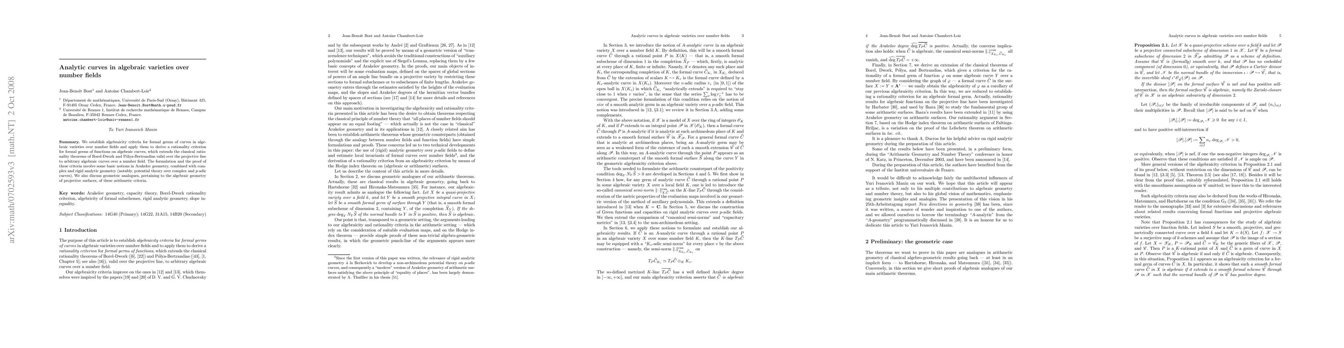 Thumbnail for Analytic curves in algebraic varieties over number fields