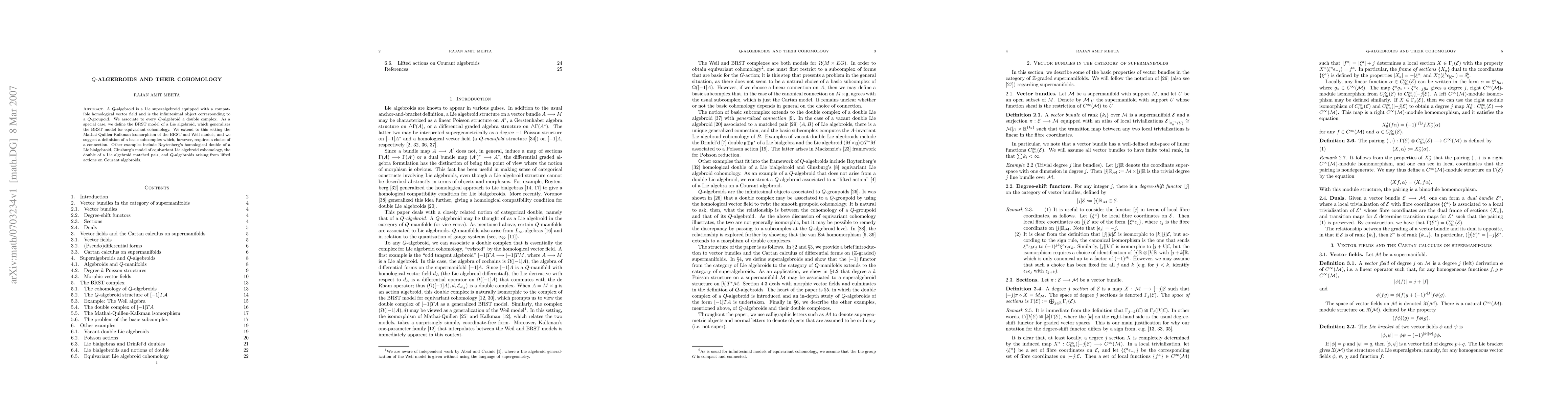 Thumbnail for Q-algebroids and their cohomology