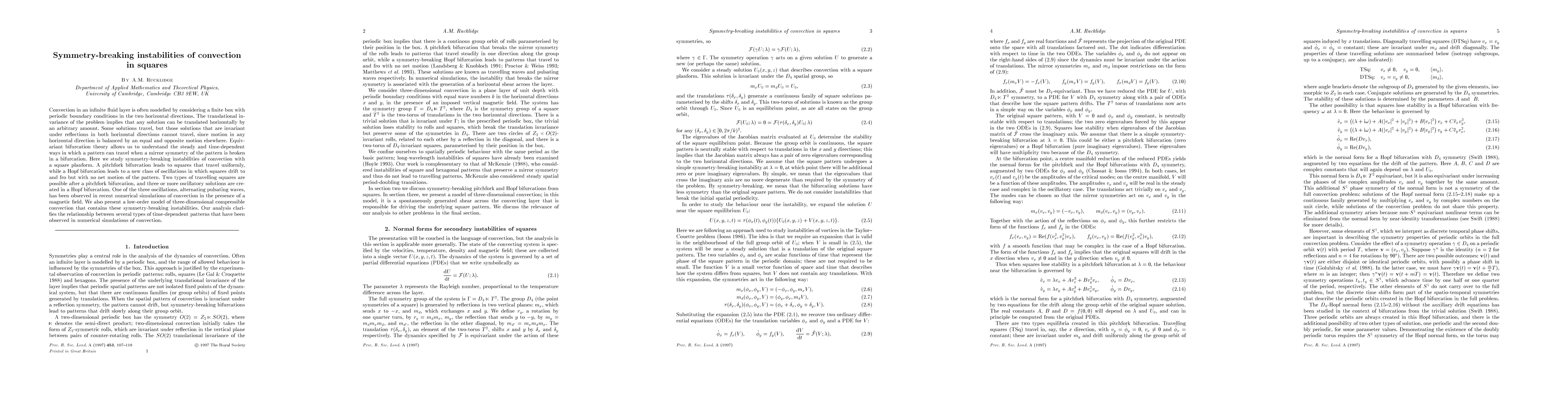 Thumbnail for Symmetry-breaking instabilities of convection in squares