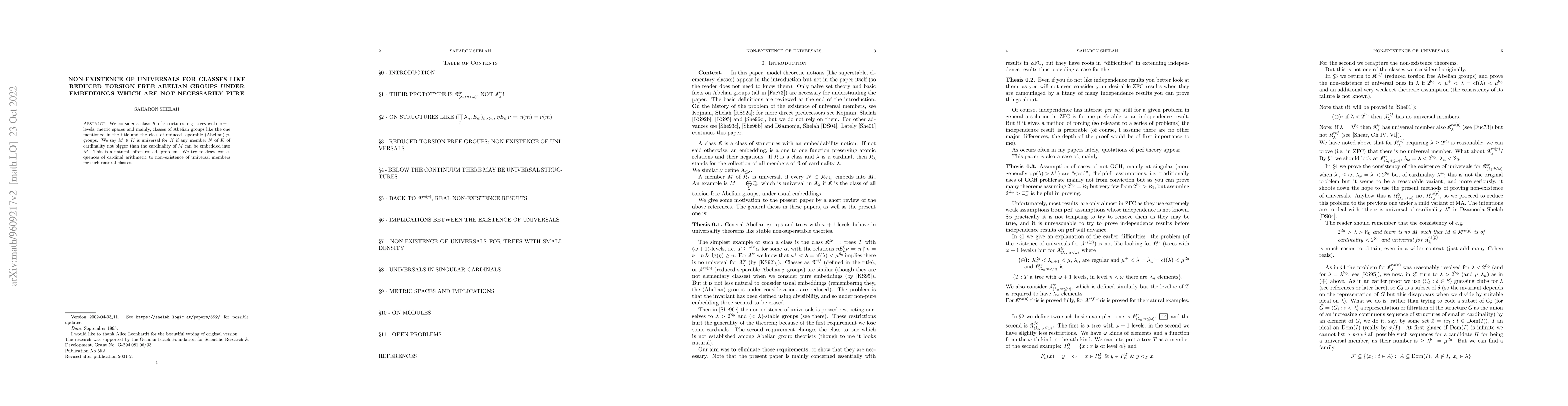 Thumbnail for Non-existence of universals for classes like reduced torsion free
  abelian groups under embeddings which are not necessarily pure